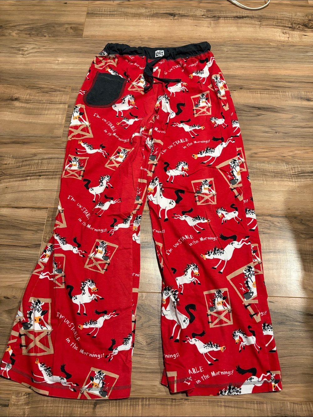 Lazy One Red Horse-Print Pajama Pants